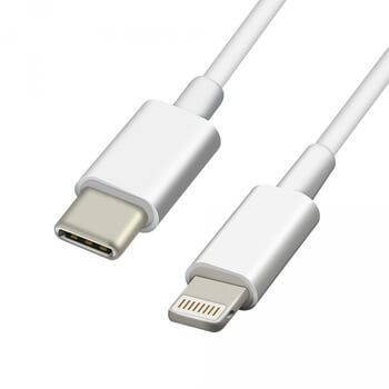USB-C synchronizační a nabíjecí kabel s konektorem Lightning 5A - bílý