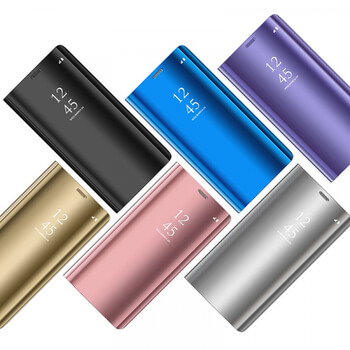 Zrcadlový silikonový flip obal pro Samsung Galaxy A10 A105F - stříbrný