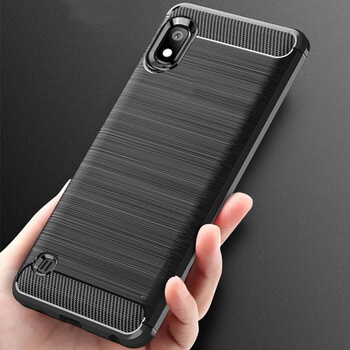 Ochranný silikonový obal karbon pro Samsung Galaxy A10 A105F - černý