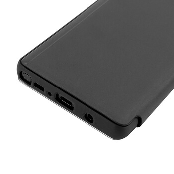 Zrcadlový silikonový flip obal pro Samsung Galaxy A80 A805F - černý