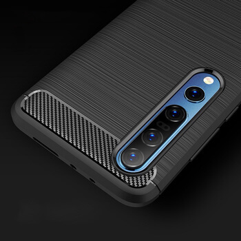 Ochranný silikonový obal karbon pro Xiaomi Mi 10 - černý