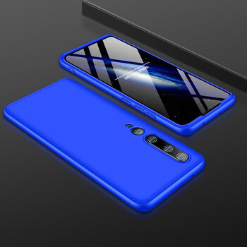 Ochranný 360° celotělový plastový kryt pro Xiaomi Mi 10 - modrý