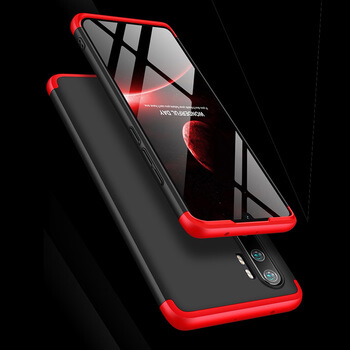 Ochranný 360° celotělový plastový kryt pro Xiaomi Mi 10 - červený