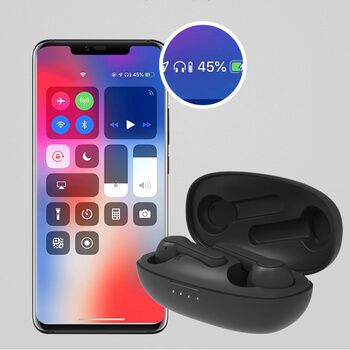 Bezdrátová bluetooth sluchátka s nabíjecím pouzdrem - bílá