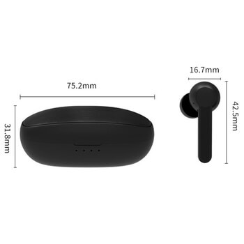 Bezdrátová bluetooth sluchátka s nabíjecím pouzdrem - černá