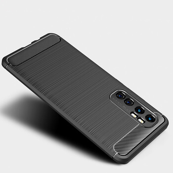 Ochranný silikonový obal karbon pro Xiaomi Mi Note 10 Lite - černý