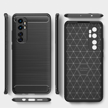 Ochranný silikonový obal karbon pro Xiaomi Mi Note 10 Lite - černý