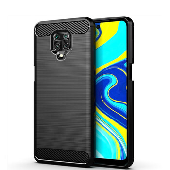 Ochranný silikonový obal karbon pro Xiaomi Redmi Note 9 Pro - černý