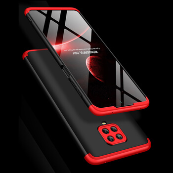 Ochranný 360° celotělový plastový kryt pro Xiaomi Redmi Note 9 Pro - červený