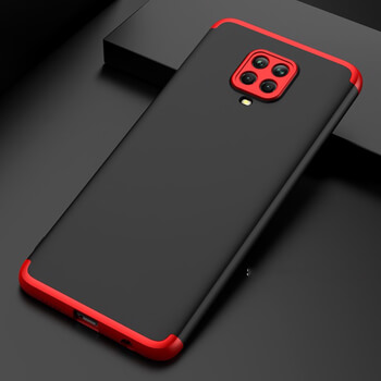 Ochranný 360° celotělový plastový kryt pro Xiaomi Redmi Note 9 Pro - červený