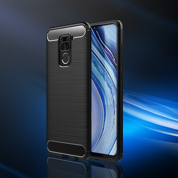 Ochranný silikonový obal karbon pro Xiaomi Redmi Note 9 - černý