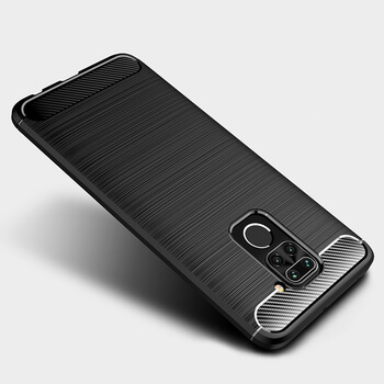 Ochranný silikonový obal karbon pro Xiaomi Redmi Note 9 - černý