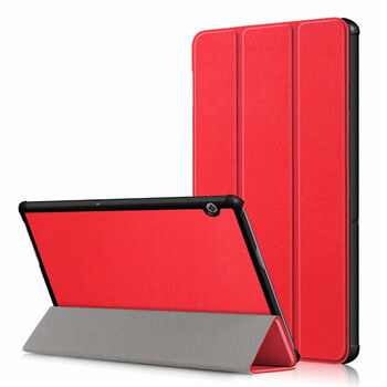2v1 Smart flip cover + zadní plastový ochranný kryt pro Huawei MediaPad T5 10.1" - červený