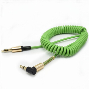 Audio Jack propojovací kabel a AUX redukce spirála - zelený