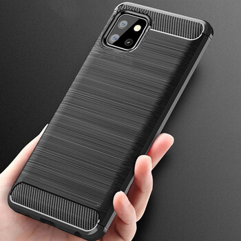 Ochranný silikonový obal karbon pro Samsung Galaxy Note 10 Lite - černý