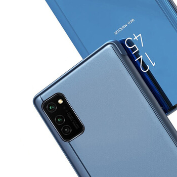Zrcadlový silikonový flip obal pro Samsung Galaxy A41 A415F - modrý