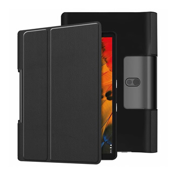 2v1 Smart flip cover + zadní plastový ochranný kryt pro Lenovo Yoga Smart Tab 10 - černý