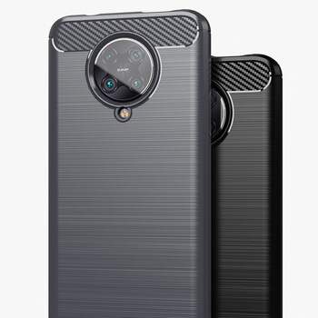 Ochranný silikonový obal karbon pro Xiaomi Poco F2 Pro - černý