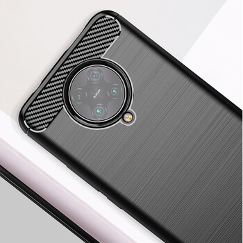 Ochranný silikonový obal karbon pro Xiaomi Poco F2 Pro - černý