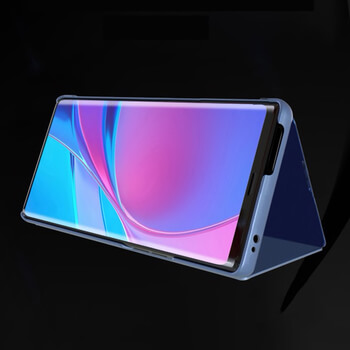 Zrcadlový silikonový flip obal pro Xiaomi Poco F2 Pro - modrý