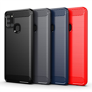 Ochranný silikonový obal karbon pro Samsung Galaxy A21s - černý