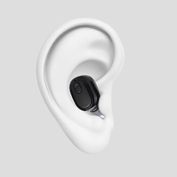 Neviditelné bezdrátové bluetooth handsfree mikrosluchátko s mikrofonem bílá