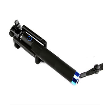 Teleskopická Selfie tyč monopod s ovládáním přes Lightning kabel 78 cm - modrá rukojeť