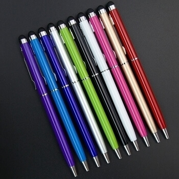 2v1 Dotykové pero Stylus s propiskou - světle růžové