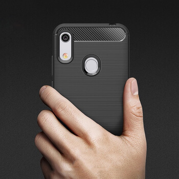 Ochranný silikonový obal karbon pro Huawei Y6S - černý