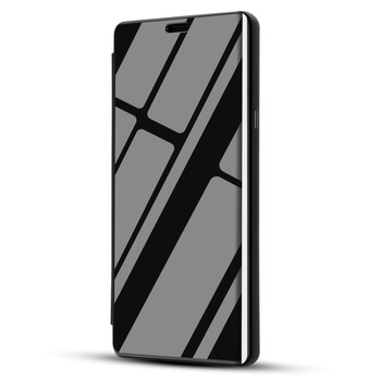 Zrcadlový silikonový flip obal pro Huawei Y6S - stříbrný