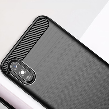 Ochranný silikonový obal karbon pro Xiaomi Redmi 9A - černý