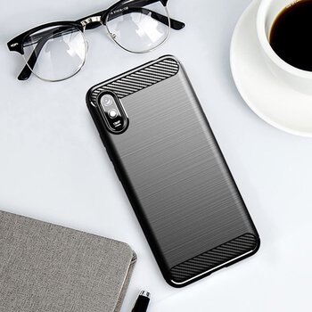 Ochranný silikonový obal karbon pro Xiaomi Redmi 9A - černý