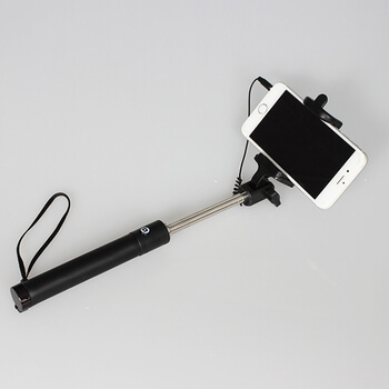 Teleskopická Selfie tyč monopod s ovládáním 78 cm a Jack konektorem - černá rukojeť