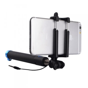 Teleskopická Selfie tyč monopod s ovládáním 78 cm a Jack konektorem - černá rukojeť
