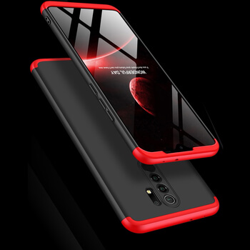 Ochranný 360° celotělový plastový kryt pro Xiaomi Redmi 9 - červený