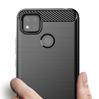 Ochranný silikonový obal karbon pro Xiaomi Redmi 9C - černý