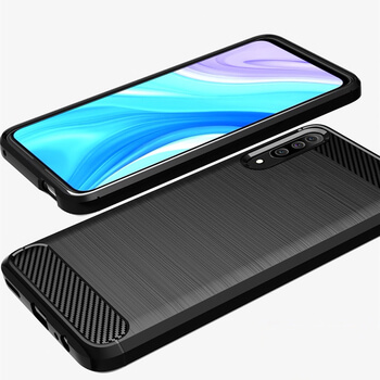Ochranný silikonový obal karbon pro Honor 9X Pro - černý