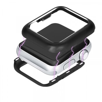 Magnetický hliníkový ochranný rámeček pro Apple Watch 44 mm (6.série) - černý
