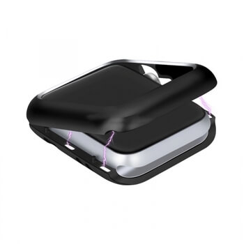 Magnetický hliníkový ochranný rámeček pro Apple Watch 44 mm (6.série) - černý