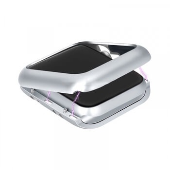 Magnetický hliníkový ochranný rámeček pro Apple Watch 44 mm (6.série) - stříbrný