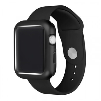 Magnetický hliníkový ochranný rámeček pro Apple Watch SE (44mm) - černý
