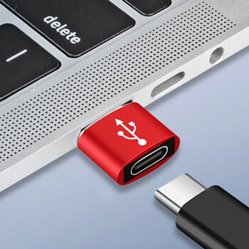 Redukce adaptér s adaptér USB samec/USB-C samice stříbrná