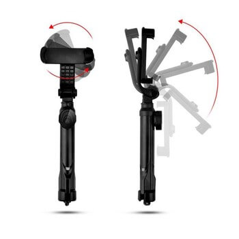 BEZDRÁTOVÁ teleskopická selfie tyč monopod s ovládáním 80 cm skládací - černá