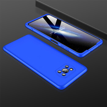 Ochranný 360° celotělový plastový kryt pro Xiaomi Poco X3 - modrý