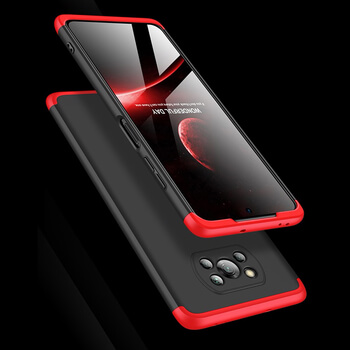 Ochranný 360° celotělový plastový kryt pro Xiaomi Poco X3 - červený
