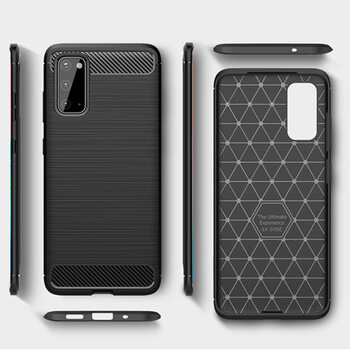 Ochranný silikonový obal karbon pro Samsung Galaxy S20 FE - černý