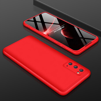 Ochranný 360° celotělový plastový kryt pro Samsung Galaxy S20 FE - červený