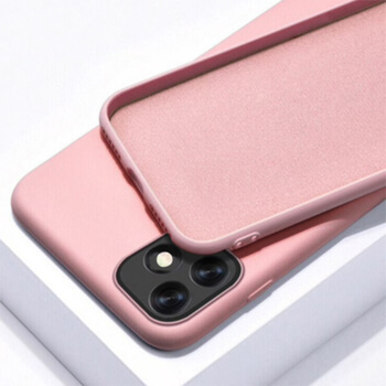 Extrapevný silikonový ochranný kryt pro Apple iPhone 12 - světle růžový