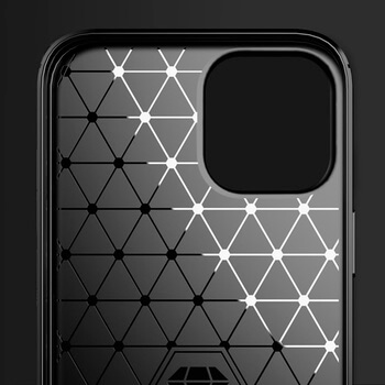Ochranný silikonový obal karbon pro Apple iPhone 12 - černý