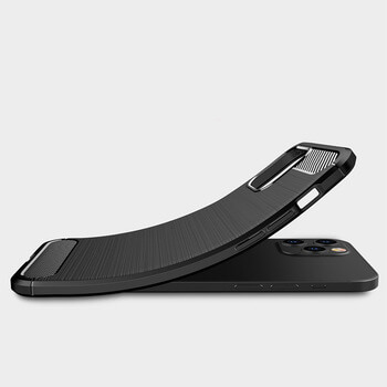 Ochranný silikonový obal karbon pro Apple iPhone 12 Pro - černý